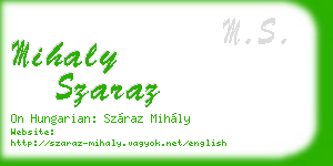 mihaly szaraz business card